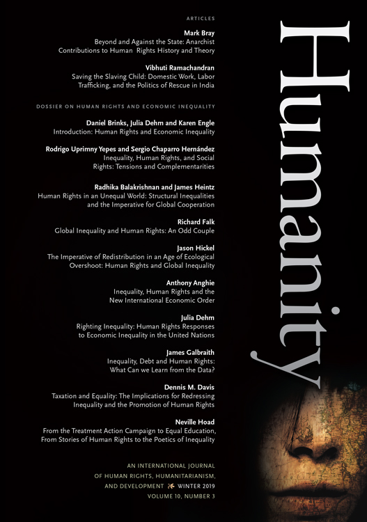 The front cover of Humanity issue 10.3